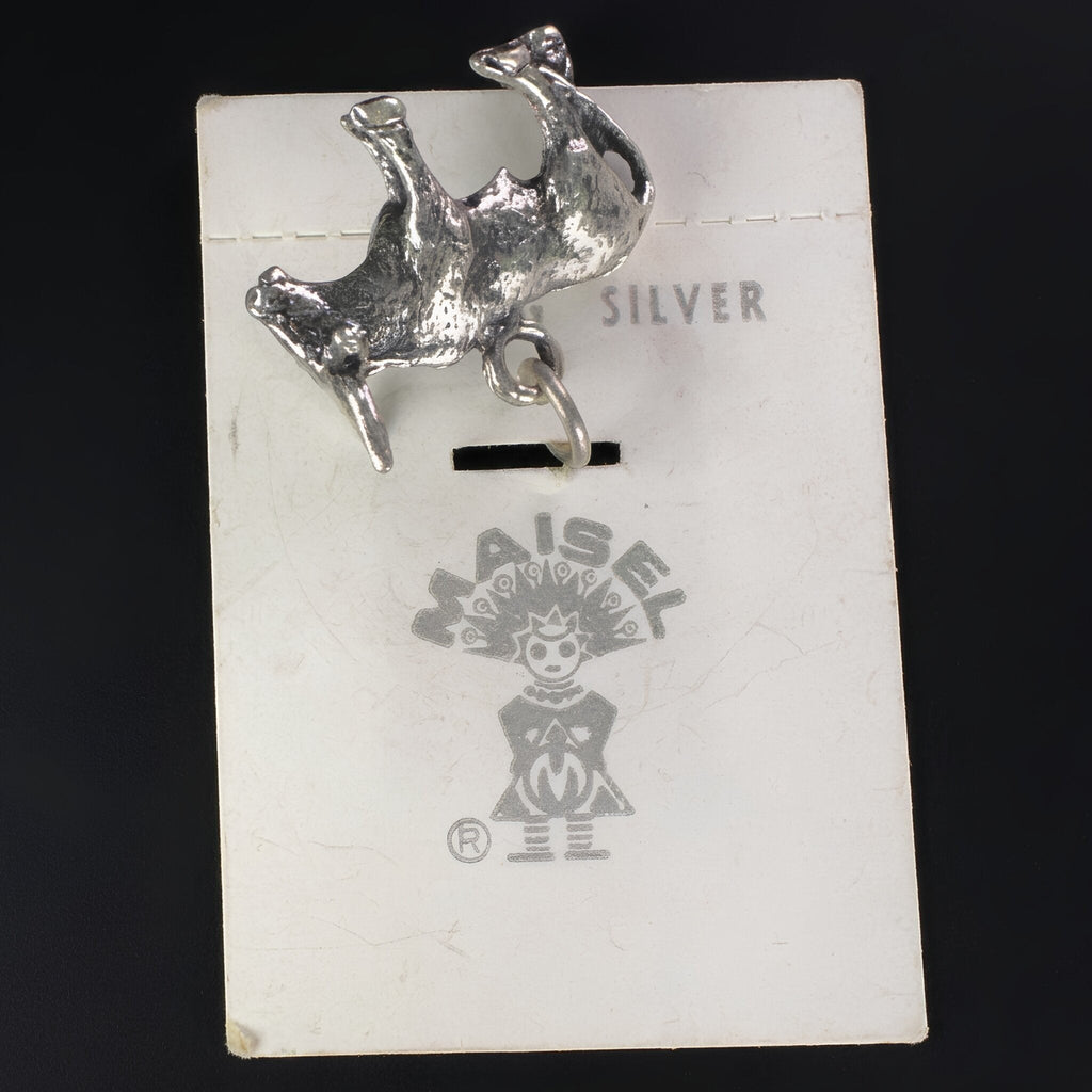 Reverse of the vintage Maisel's sterling silver longhorn charm
