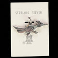 Vintage Maisel's sterling silver roadrunner charm on its original trading post card