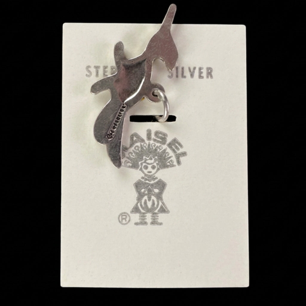 Reverse of the vintage Maisel's sterling silver roadrunner charm