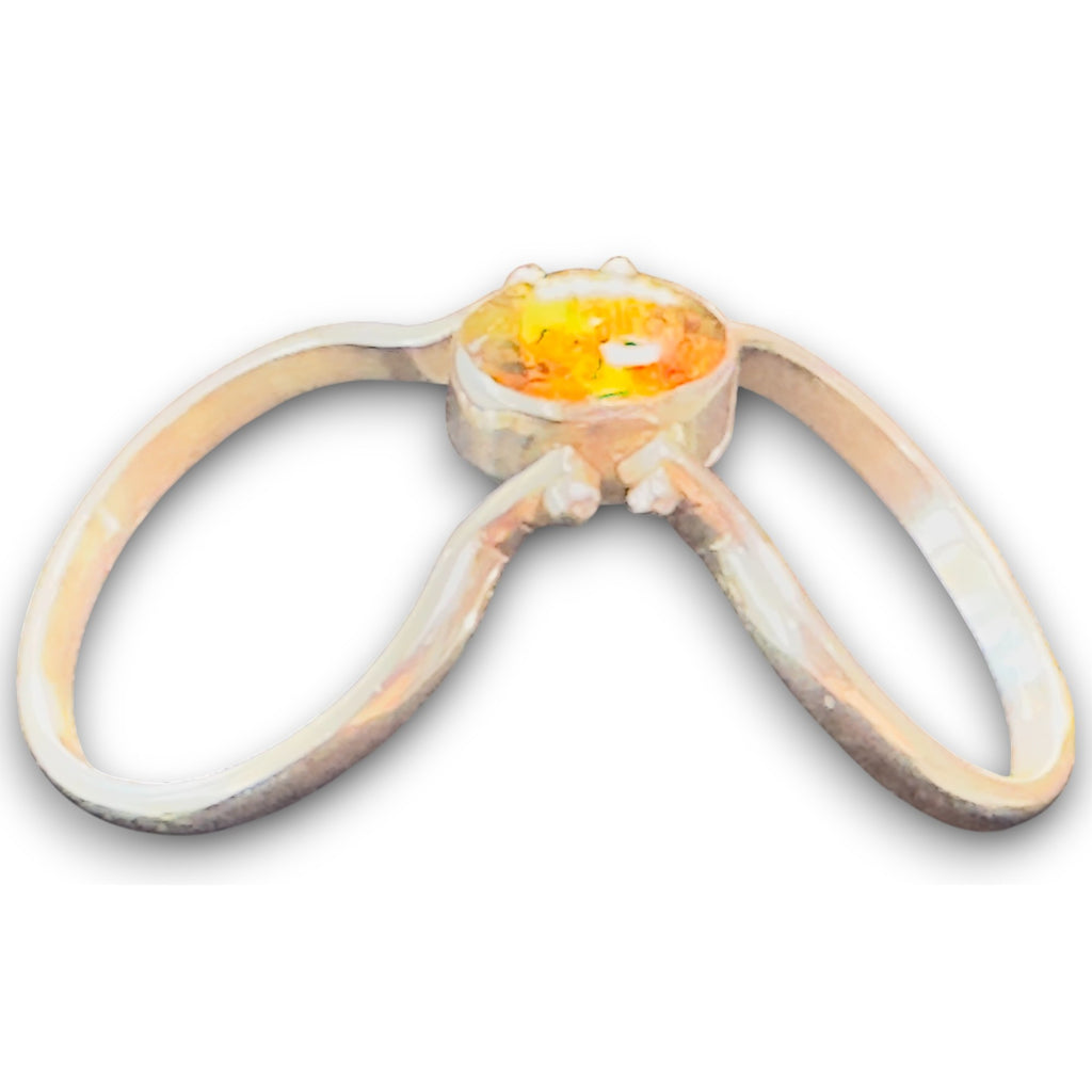Mar Caribe, Reversible Larimar & Amber Flip Ring, Sterling Silver, on model
