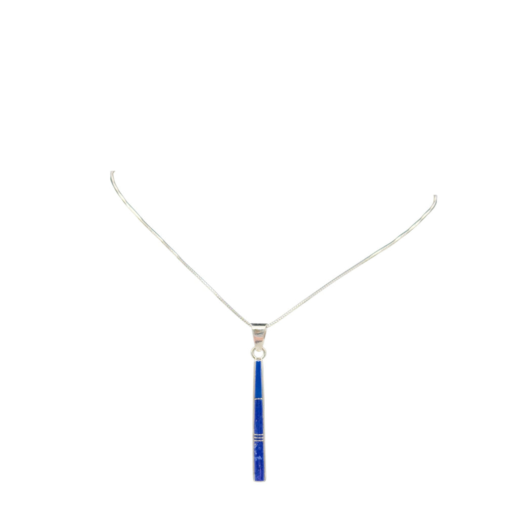 Midnight Crest, Lapis Lazuli Necklace, Sterling Silver, by Rick Tolino, detail view