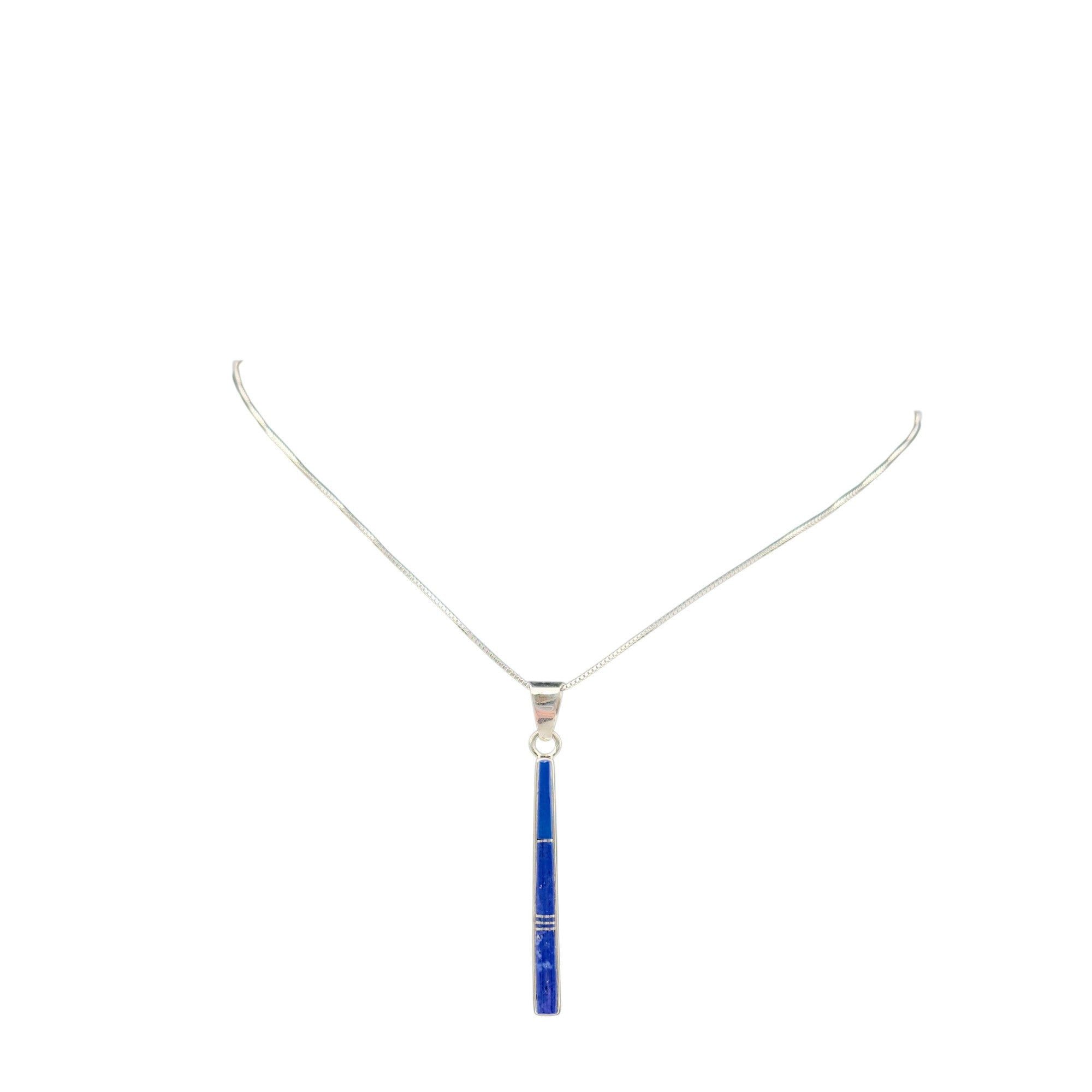 Midnight Crest, Lapis Lazuli Necklace, Sterling Silver, by Rick Tolino, detail view