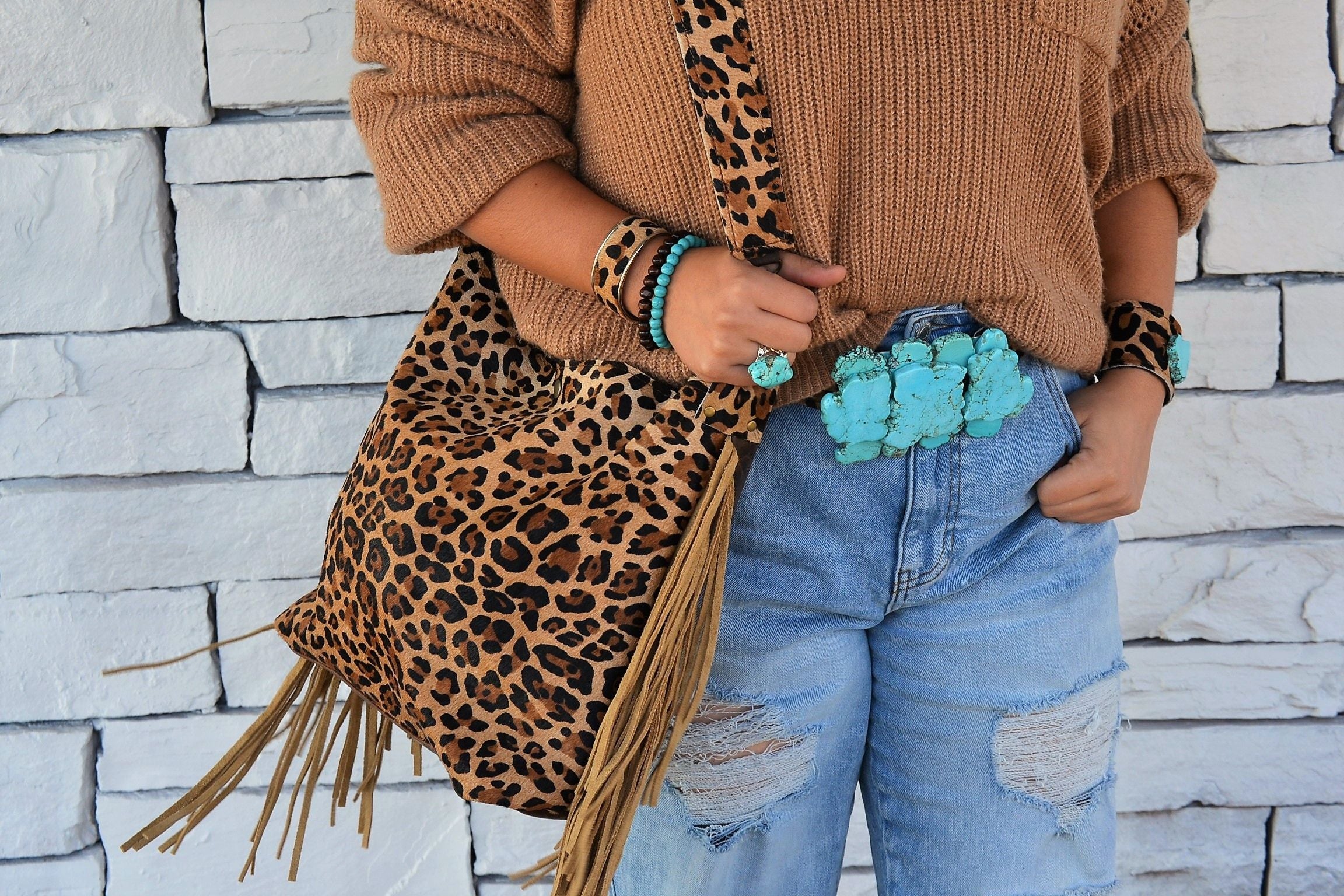 Large Turquoise Slab Belt Buckle