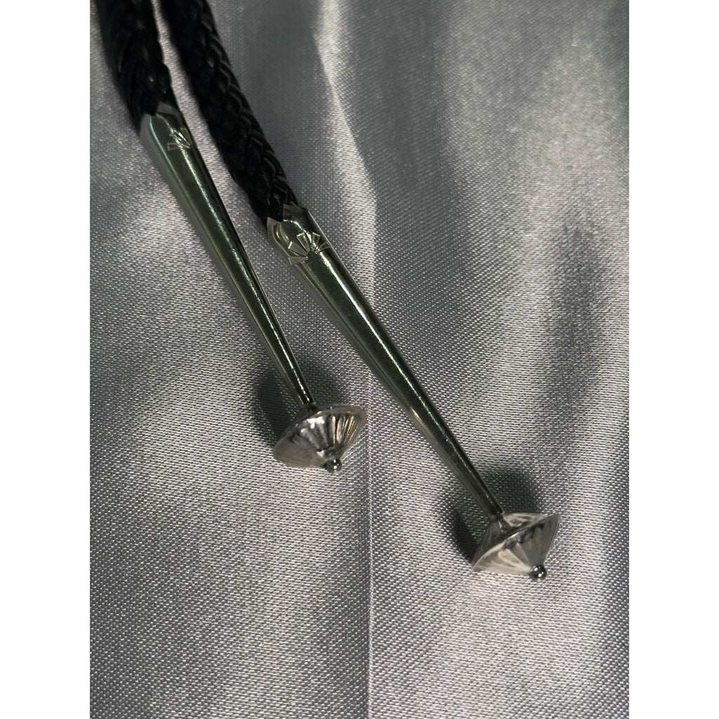 Range Crest, White Buffalo Bolo Tie, Navajo Sterling, by P Yazzie, maker craftsmanship