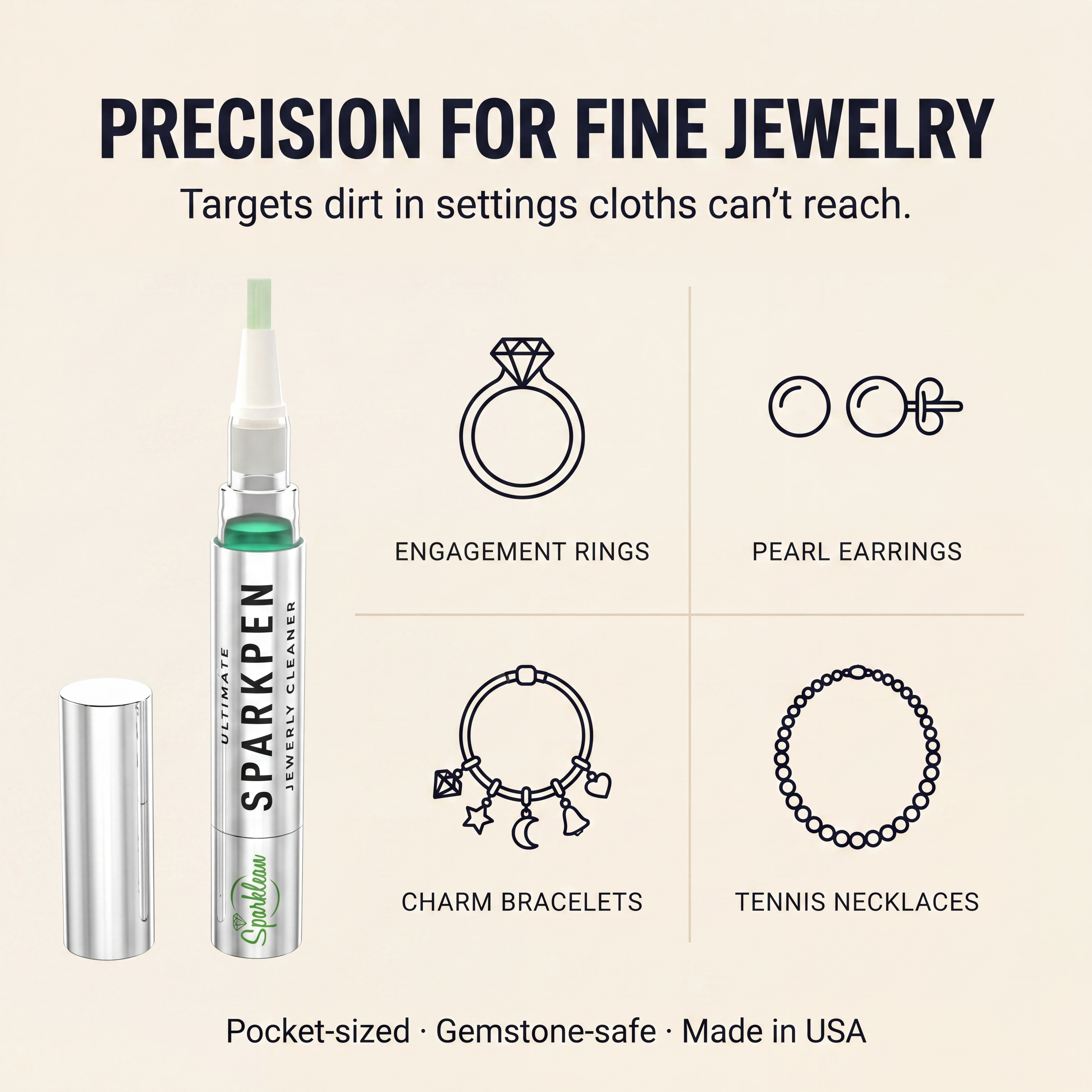 Sparkpen™ by Sparklean® — Ring cleaner pen for diamonds, pearls & gemstones