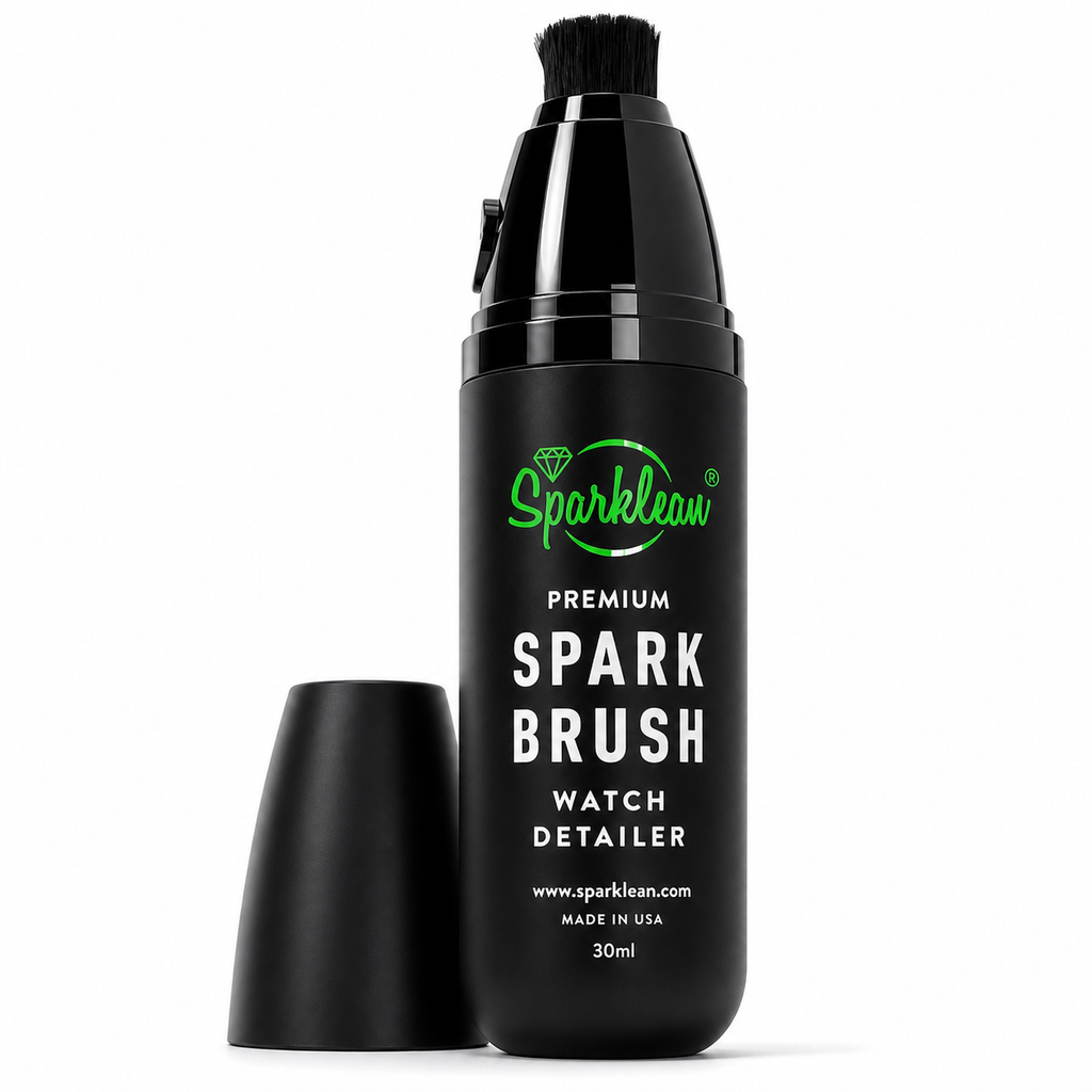 SparkBrush™ by Sparklean® — Soft-Bristle Watch & Jewelry Cleaner + Microfiber Cloth
