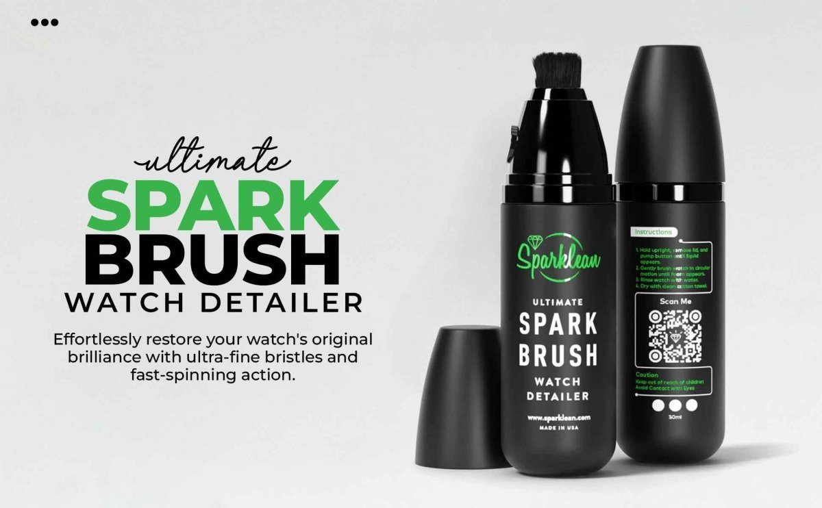 SparkBrush™ by Sparklean® — Soft-Bristle Watch & Jewelry Cleaner + Microfiber Cloth