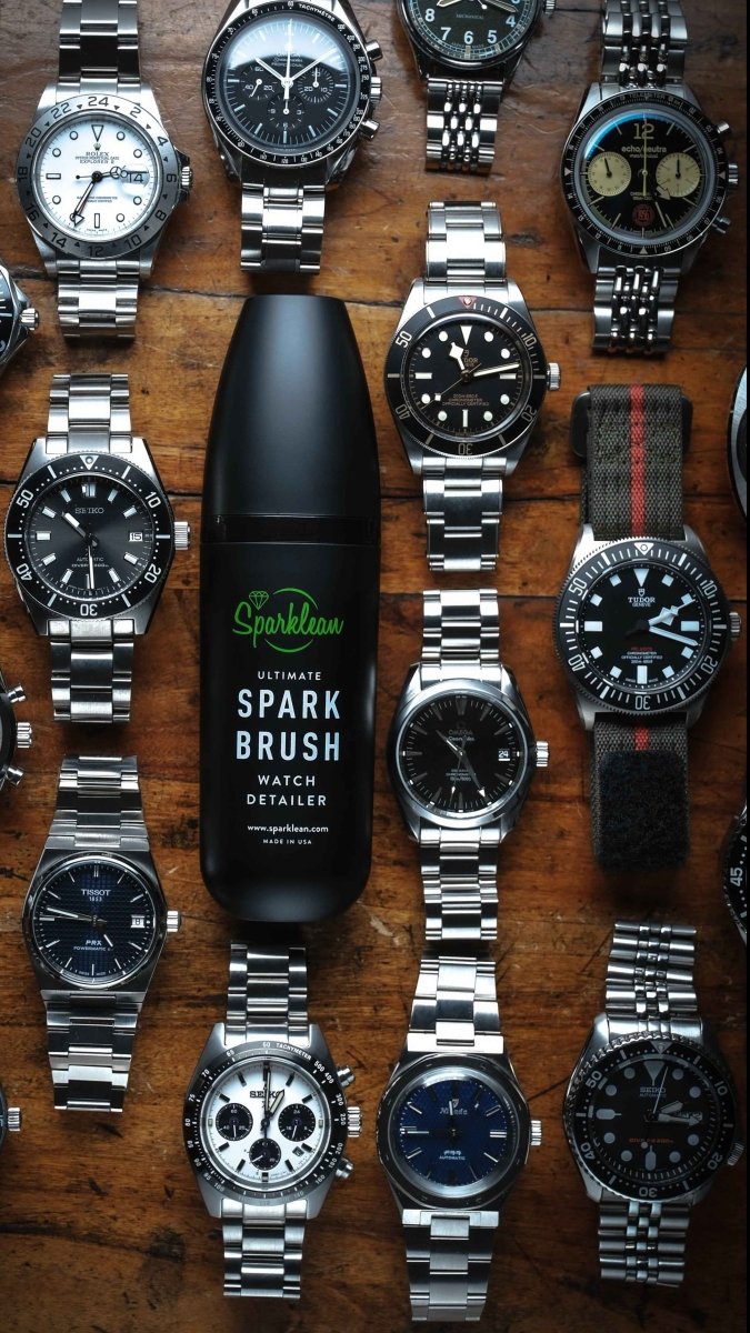 SparkBrush™ by Sparklean® — Soft-Bristle Watch & Jewelry Cleaner + Microfiber Cloth