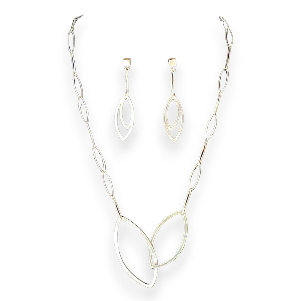 Interleaf Earrings, Sterling Silver Leaf Dangles, by Grace Chin, on model