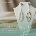 Interleaf Earrings, Sterling Silver Leaf Dangles, by Grace Chin