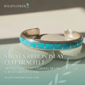 Strata Ribbon, Turquoise Channel-Inlay Cuff Bracelet, Zuni Sterling, by Johnny Coonsis