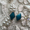 Turquoise Kite Stud Earrings, Sterling Silver