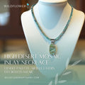 High Desert Mosaic, Turquoise Inlay Pendant Necklace, Navajo Sterling, by Rick Tolino