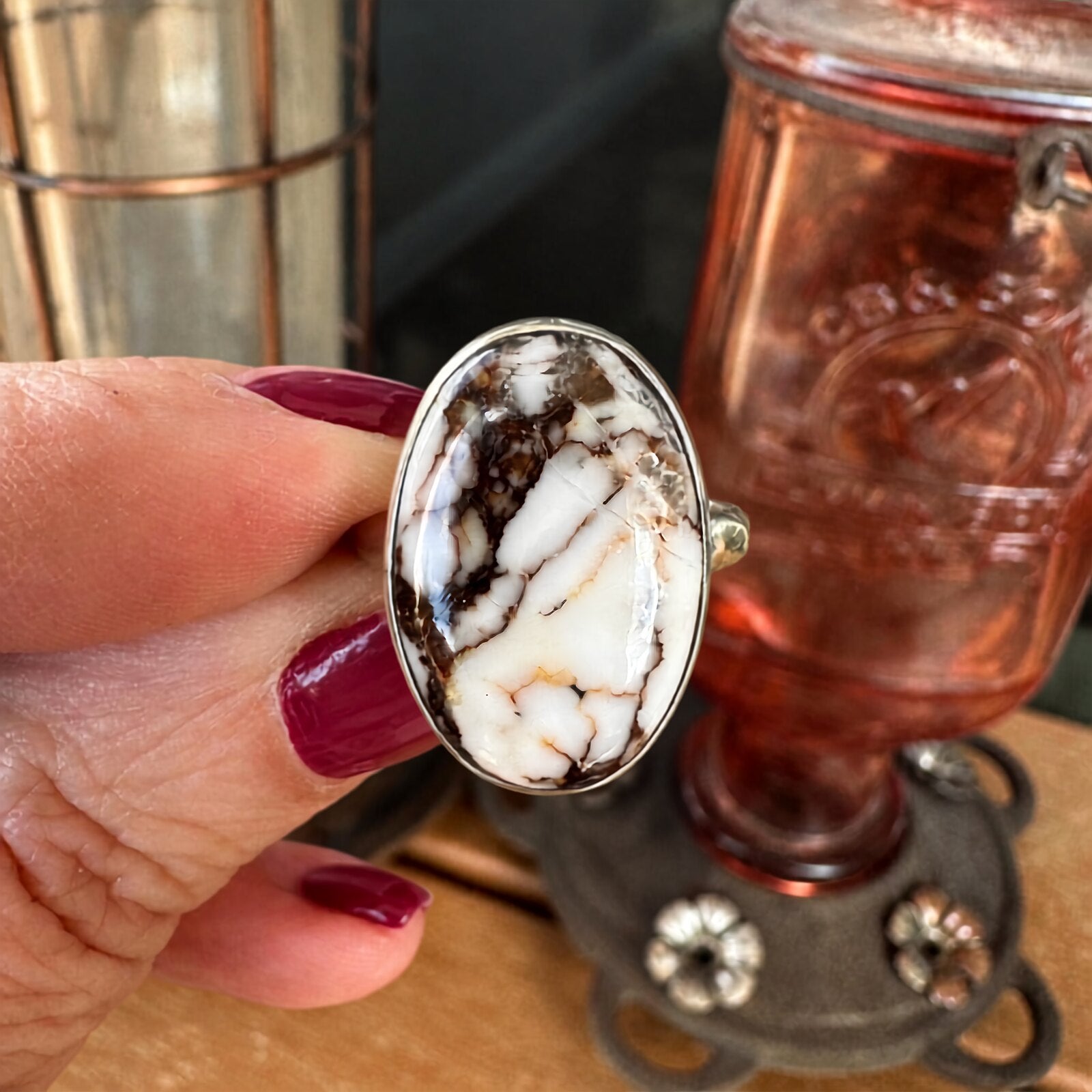 Wild Horse Stone Ring in Sterling Silver, Size 7 – Wildflower Artisans