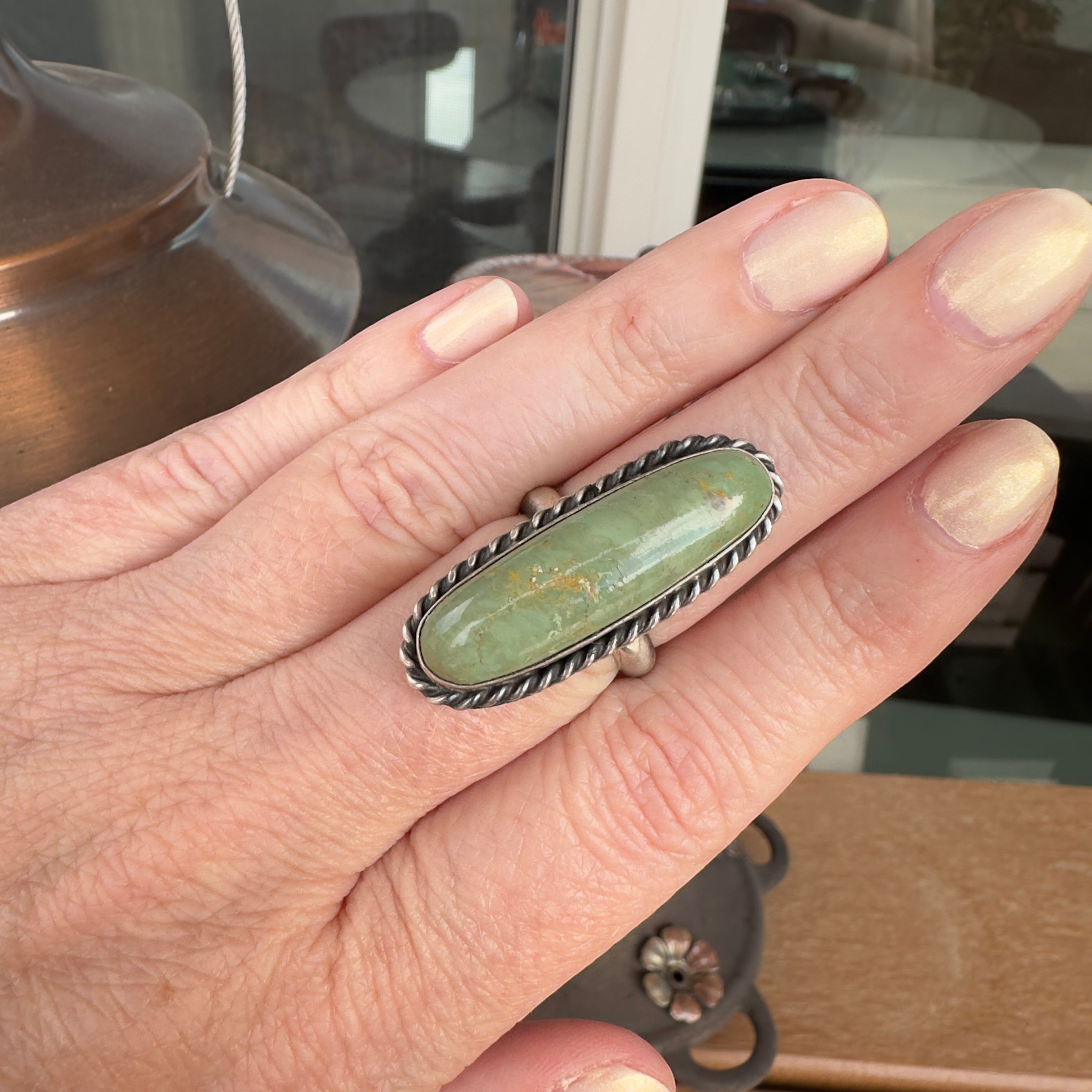 Sonoran Mountain Turquoise Oval Ring in Sterling Silver