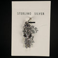 Wildflower Artisans vintage sterling silver standing figure charm on original Maisel's trading post display card