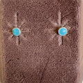 Wildflower Artisans small turquoise stud earrings in sterling silver setting. Genuine natural turquoise cabochons.