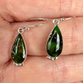 Wildflower Artisans EA Sonoran Mountain turquoise teardrop earrings in sterling silver with scalloped accents